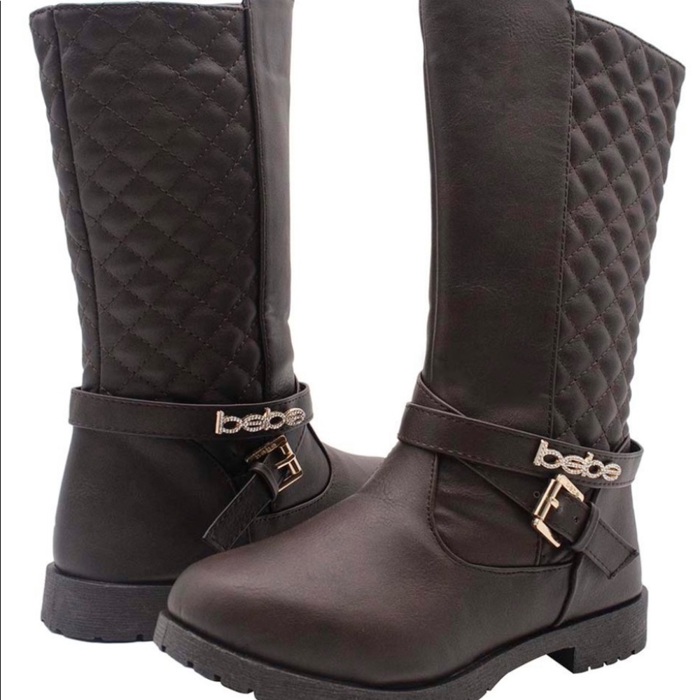 Bebe quilted girls riding boots